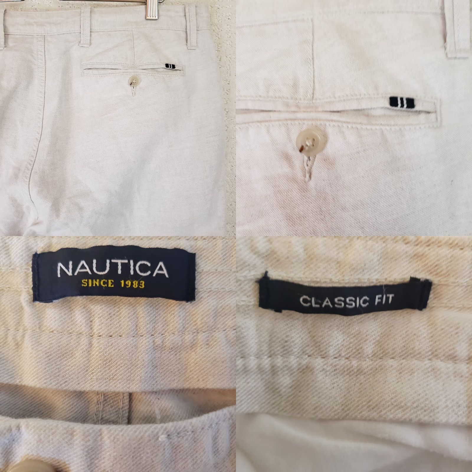 Nautica Nautica Pants Beige Linen Regular Straight 36x32 Men’s Flat Front Size US 36 / EU 52 - 9 Thumbnail