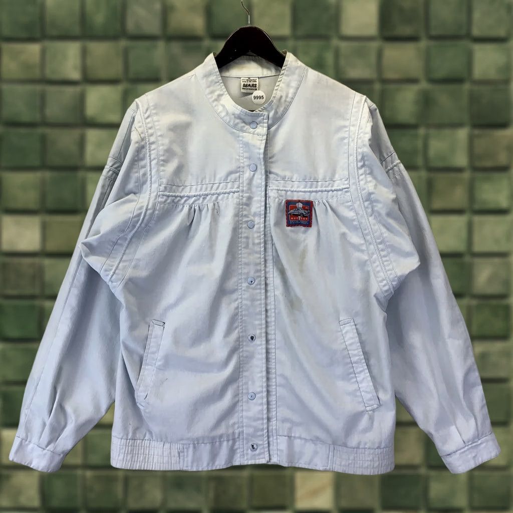 Sears VINTAGE Sears Hudson Internal Combustion Blue Mens Shop Jacket XL-9995 Jacket Bomber Mens Size US XL / EU 56 / 4 - 1 Thumbnail