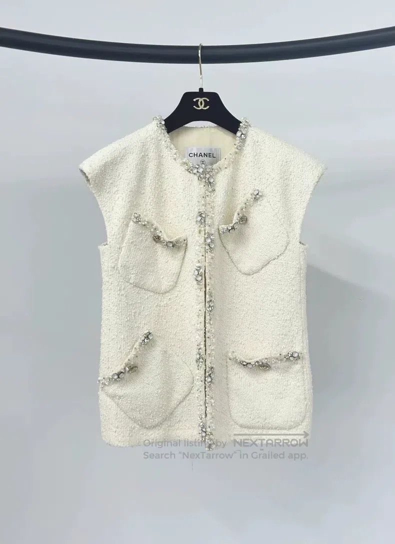 Chanel Chanel Equestrian series white studded vest Size XXS / US 00 / IT 34 - 1 Thumbnail