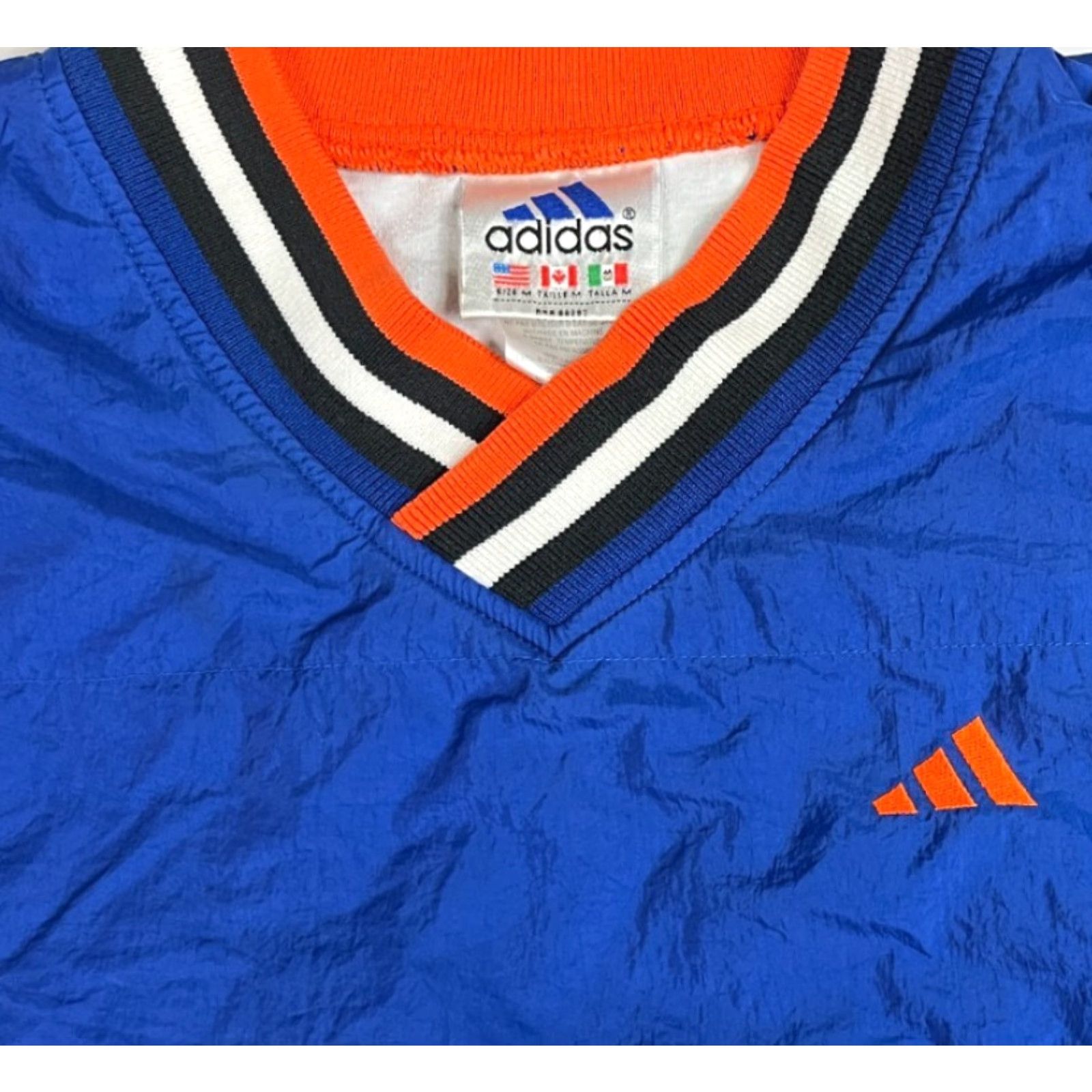 Adidas VINTAGE Adidas Windbreaker Jacket Mens 90s V-Neck Pullover Sz M Blue Front Pockets Zip Side Embroidery Size US M / EU 48-50 / 2 - 5 Thumbnail
