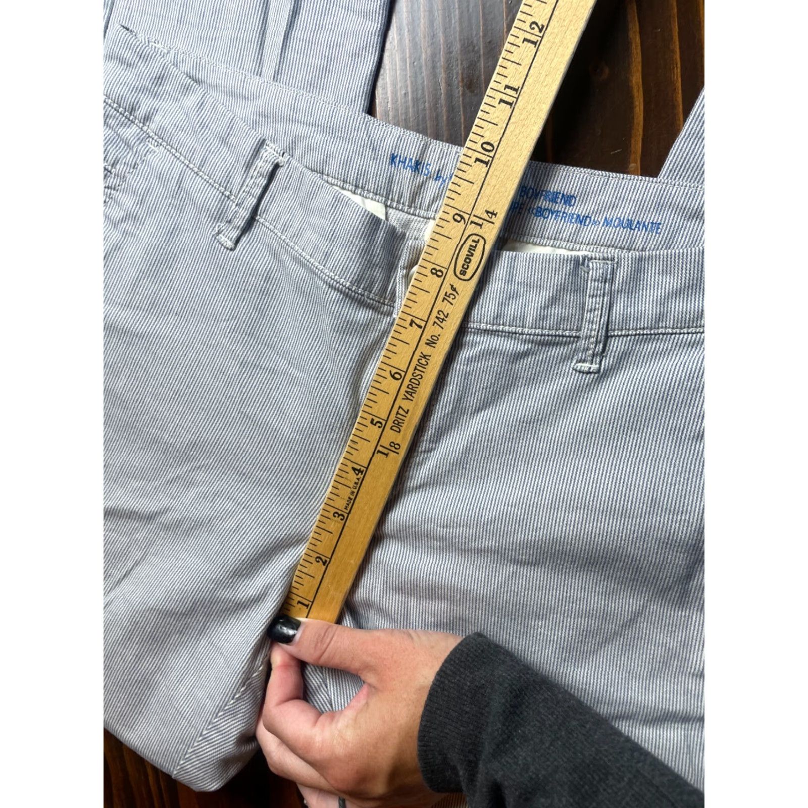 Gap Gap Dress Pants Women's 32EU Regular Skinny Inseam 26.5 in Gray White Solid Stretch Khakis Dress Pants Womens Menus? Size 24" / US 00 / IT 34 - 7 Thumbnail