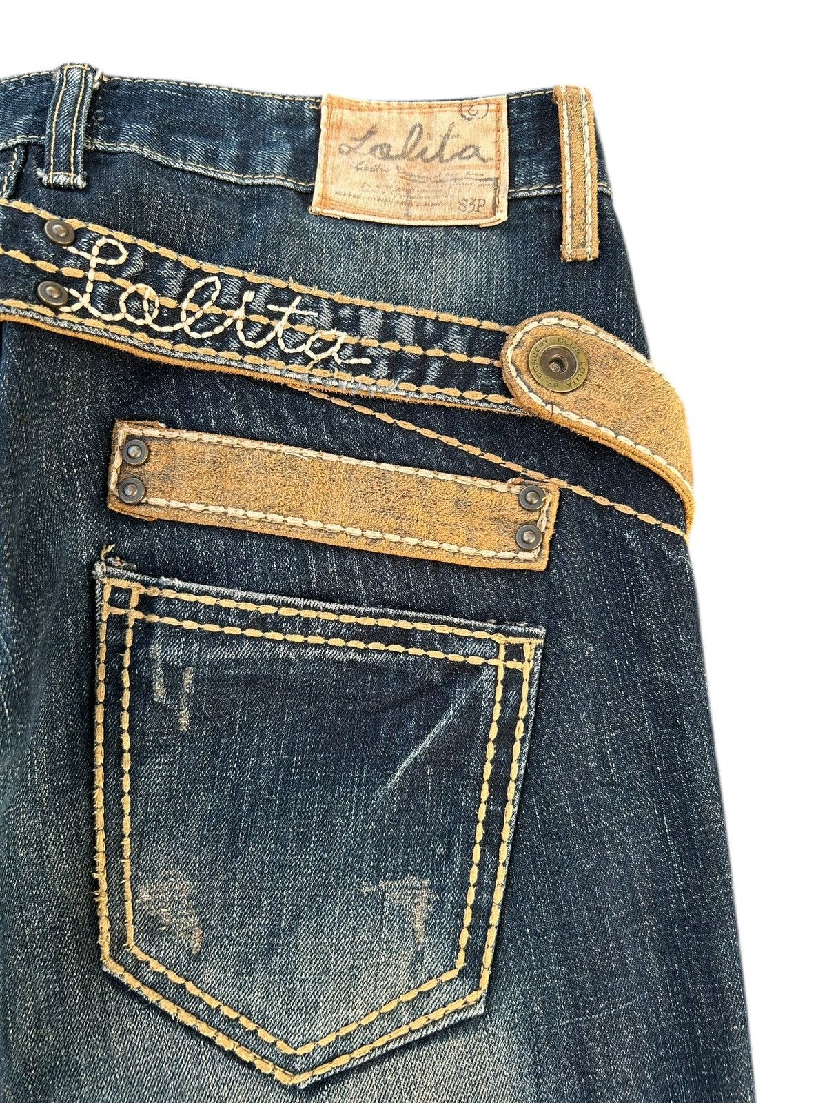 Kapital Buckle Back Lolita Distressed Denim Jeans Size US 34 / EU 50 - 9 Thumbnail