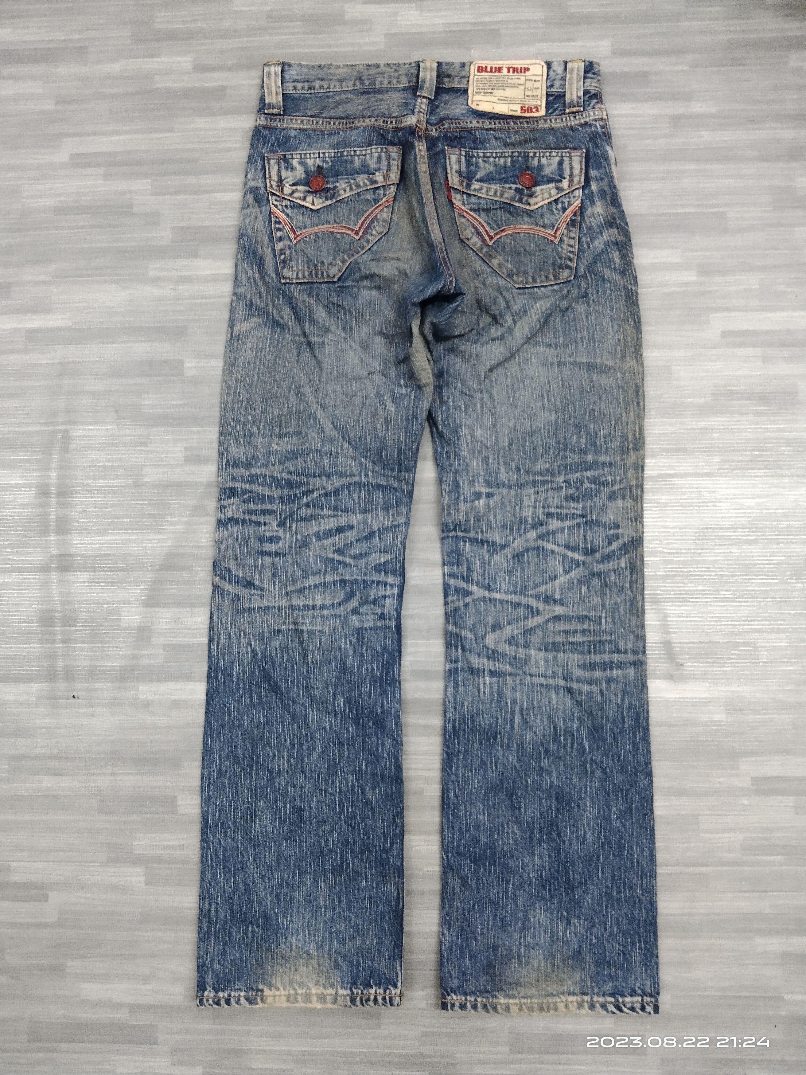 Japanese Brand INSANE 90s🔥RUSTY SICK EDWIN DENIM PANTS Size US 31 - 3 Thumbnail