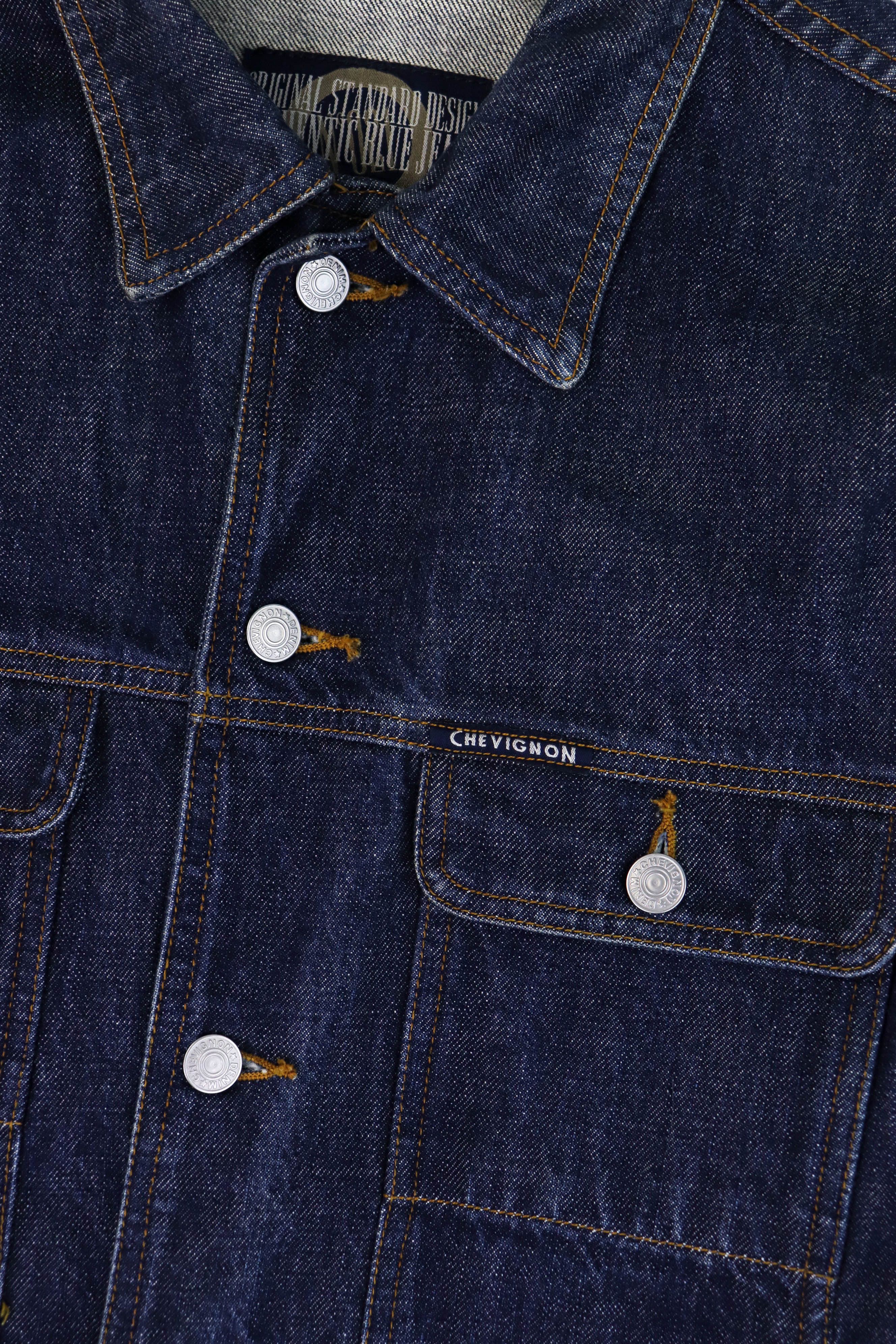 Chevignon CHEVIGNON Vintage Bartack Nippon 14 Indigo Blue Denim Jacket Size US L / EU 52-54 / 3 - 7 Thumbnail