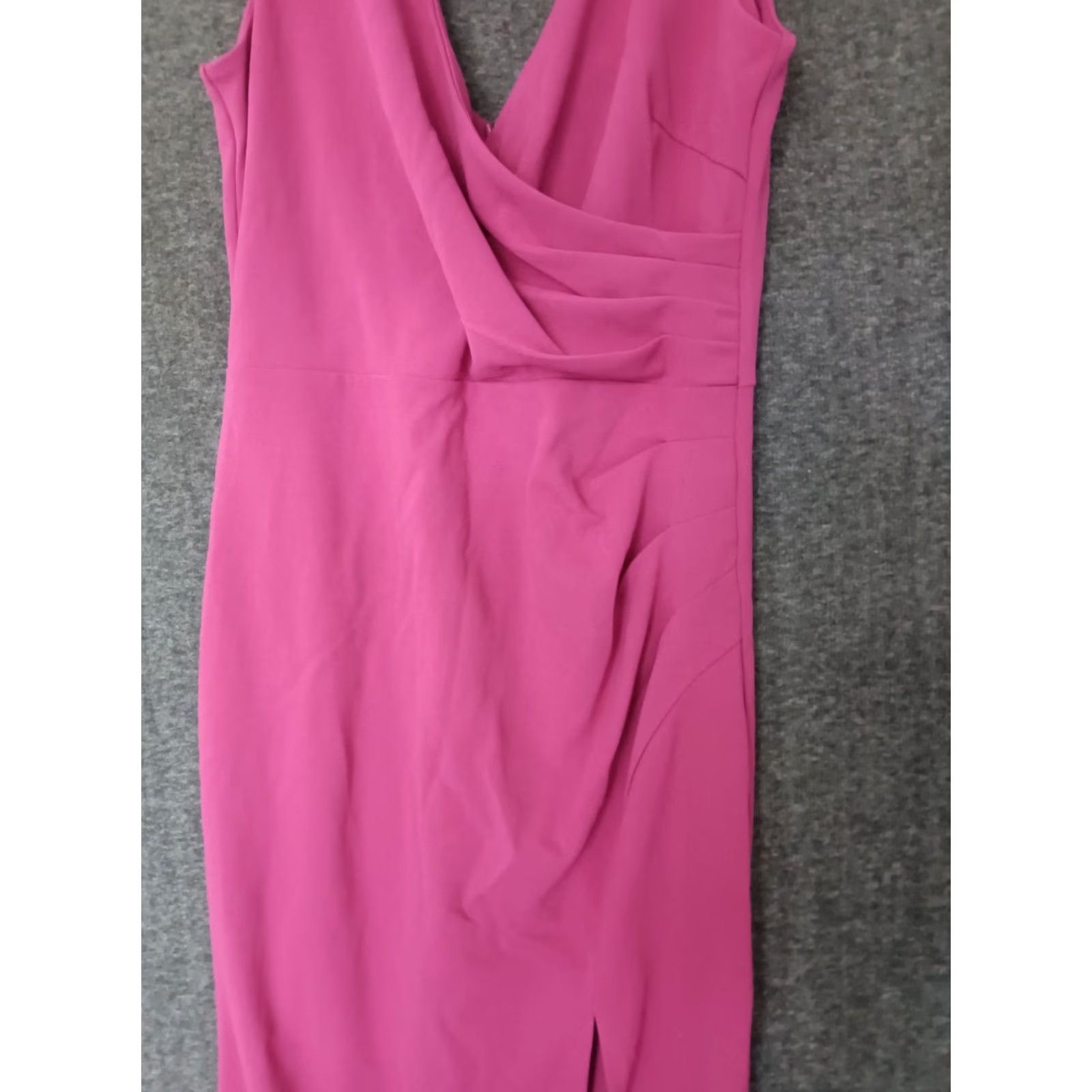 Pinko WOOSEA Pink Sleeveless V-Neck Long Dress for Women M - Evening Cocktail Dress, Formal, Party, Zipper Closure, Polyester Spandex, Solid Pattern Size M / US 6-8 / IT 42-44 - 6 Thumbnail