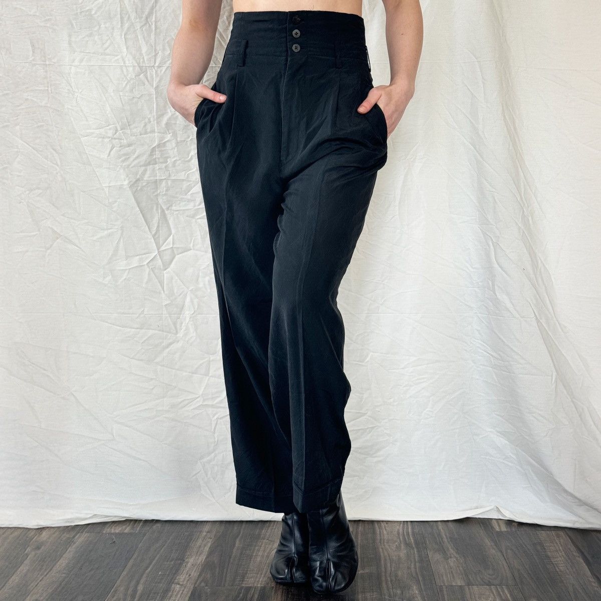 Comme des Garcons × Tricot Comme des Garcons Tricot Comme des Garcons FW 1989 Silk Pants Size 28" / US 6 / IT 42 - 2 Thumbnail