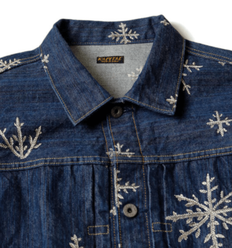 Kapital 14oz Denim Snow Embroidery 1ST JKT Size US XXL / EU 58 / 5 - 3 Thumbnail