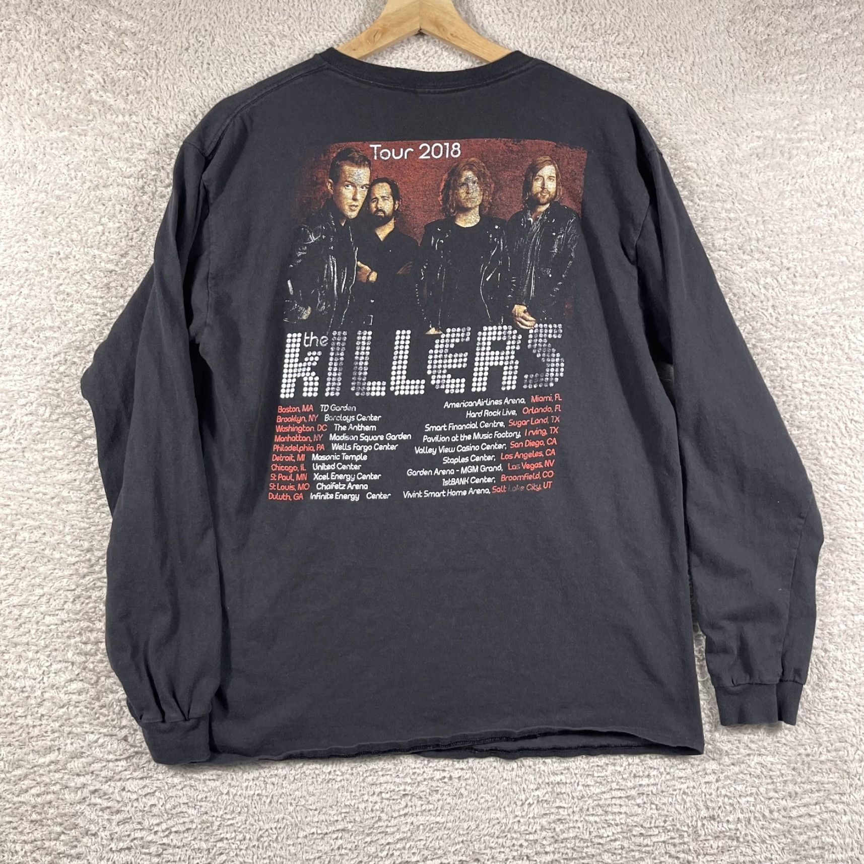 Vintage The Killers Tour T-Shirt Adult Large Black Wonderful Wonderful 2018 Long Sleeve Shirt Mens Band Graphic Print Cotton Vintage No Size US L / EU 52-54 / 3 - 2 Thumbnail