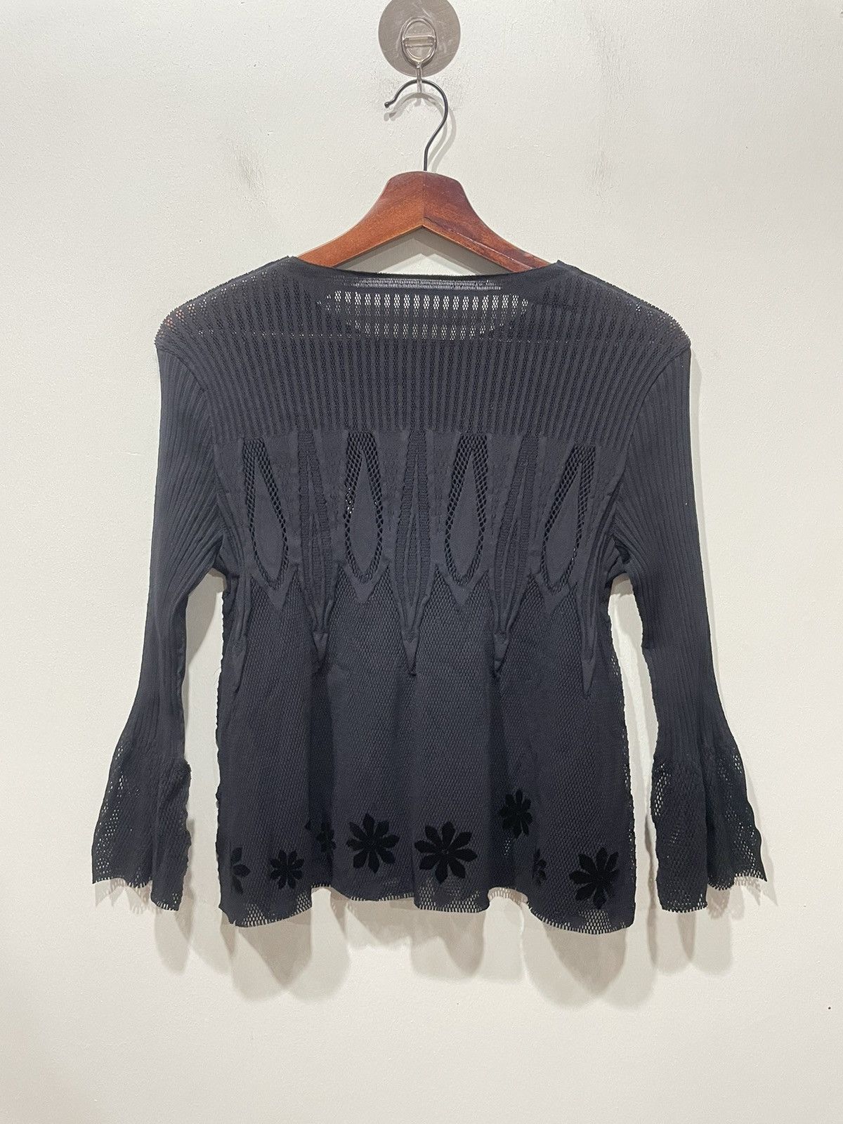 Hiroko Koshino Homme × Japanese Brand × Vintage Hiroko BIS Black Mesh Blouse Size ONE SIZE - 2 Thumbnail