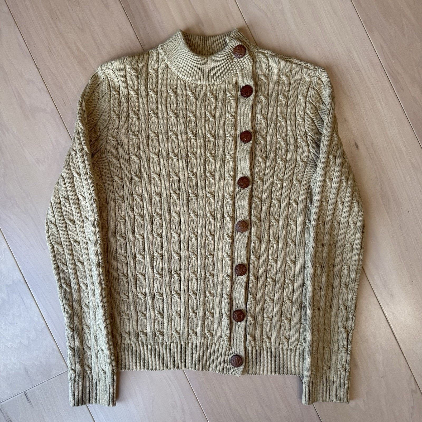 Lauren Ralph Lauren Lauren Ralph Lauren Cable Knit Sweater Women's Small Khaki Size S / US 4 / IT 40 - 2 Thumbnail