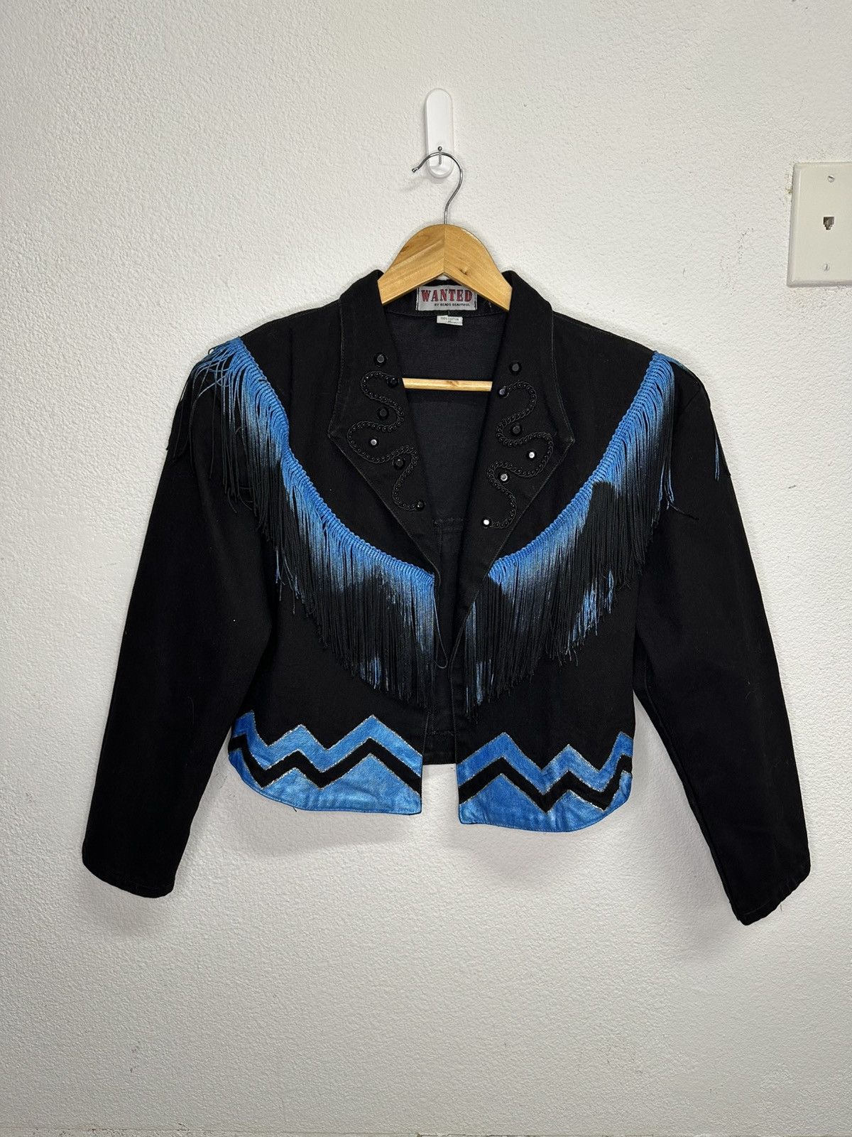 Vintage Western cowgirl black and blue jacket Size S / US 4 / IT 40 - 2 Thumbnail
