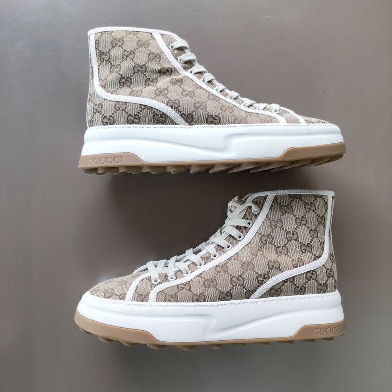 Gucci Gucci Beige High-Top Fashion Sneakers for Men - Size US 11 / EU 44 - 7 Thumbnail