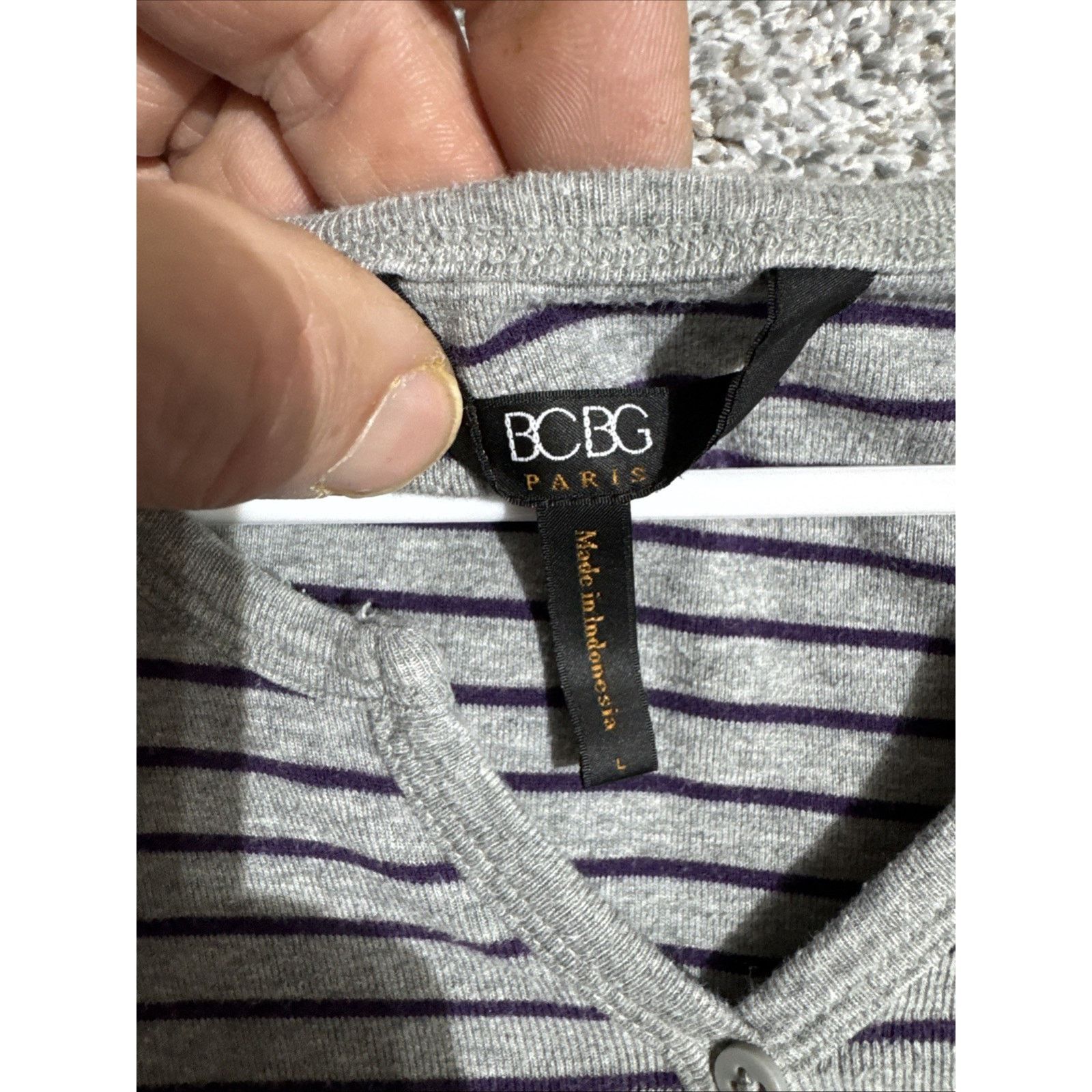 Other BCBG Paris Henley Shirt Women L Grunge Preppy Academia Y2K Size L / US 10 / IT 46 - 5 Thumbnail