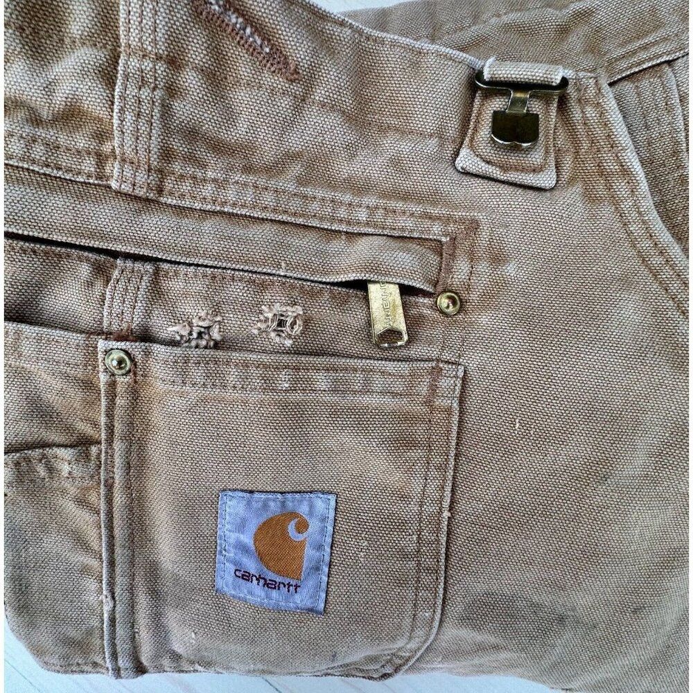 Carhartt Vintage Carhartt R01 Duck Unlined Double Knee Overall Bib s Size ONE SIZE - 4 Thumbnail