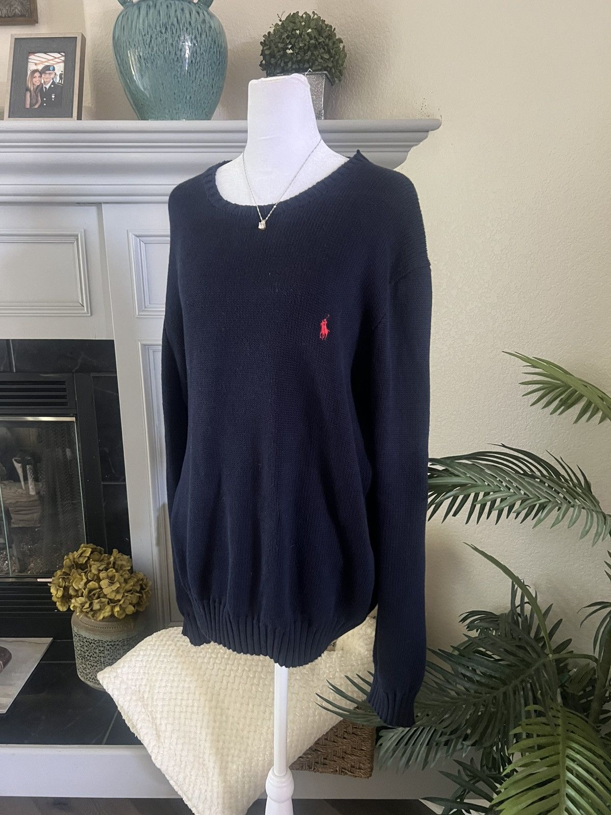 Polo Ralph Lauren VTG Polo Ralph Lauren RRL Navy Knit Sweater XL Size US XL / EU 56 / 4 - 1 Thumbnail