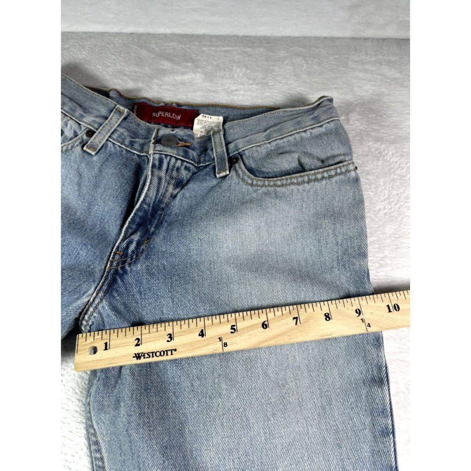 Levi's Levi's 518 Jeans Women Bootcut Denim Size 5 JR M Distressed Torn 90s USA Vintage Blue Denim Jeans Huntington? Size 27" / US 4 / IT 40 - 6 Thumbnail