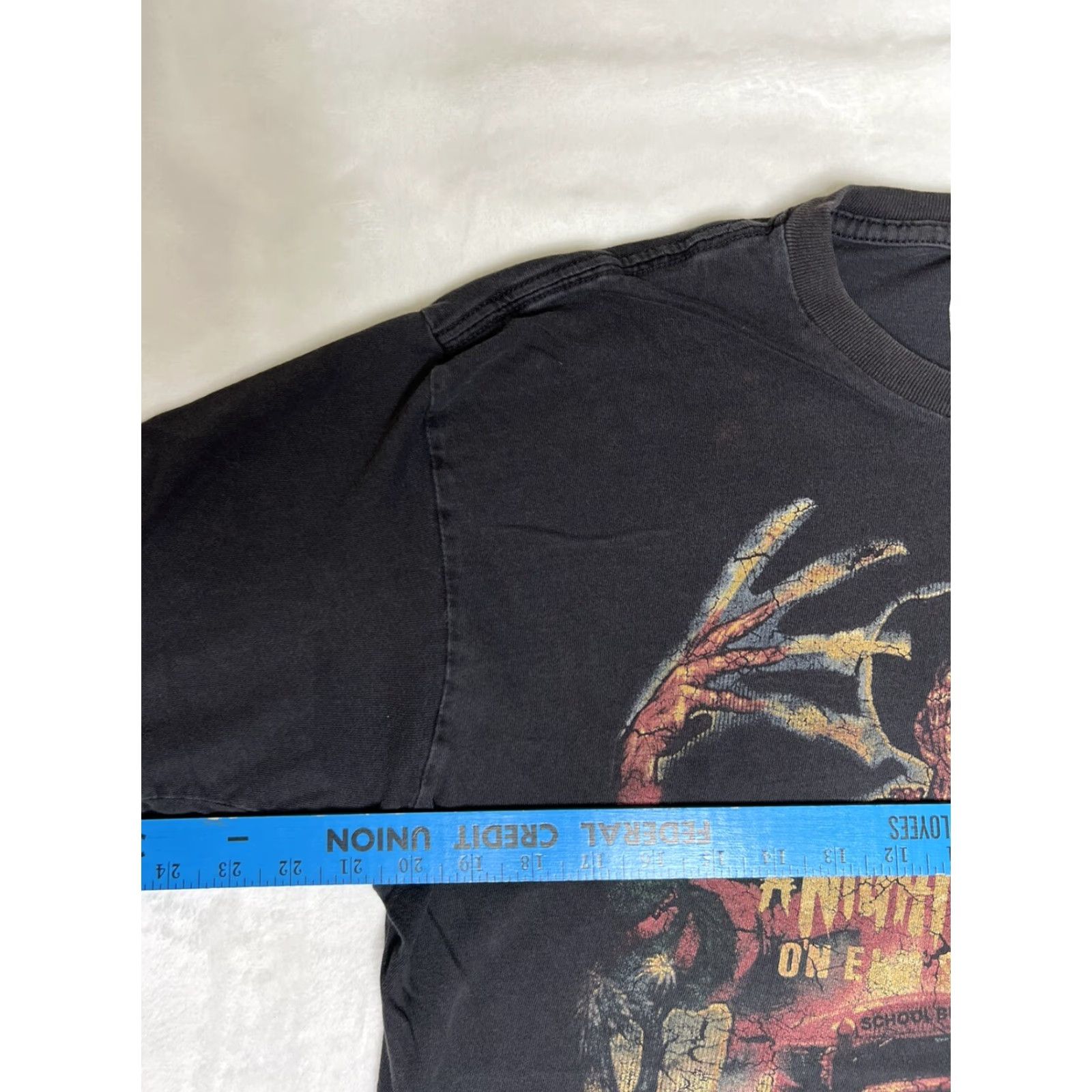 Vintage VINTAGE A Nightmare on Elm Street T-Shirt Freddy Krueger FEA Merchandising L Black Men Short Sleeve 80s Halloween Horror Movie Shirts Mens Size US L / EU 52-54 / 3 - 5 Thumbnail