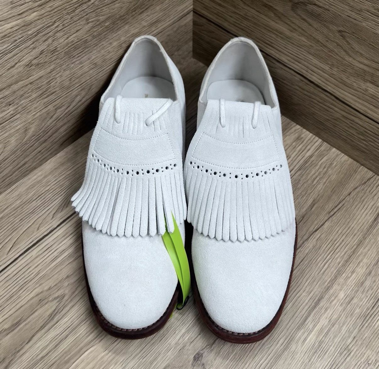 Burberry Burberry White Fringe Derby Leather Shoes J41 Size US 8.5 / EU 41-42 - 2 Thumbnail