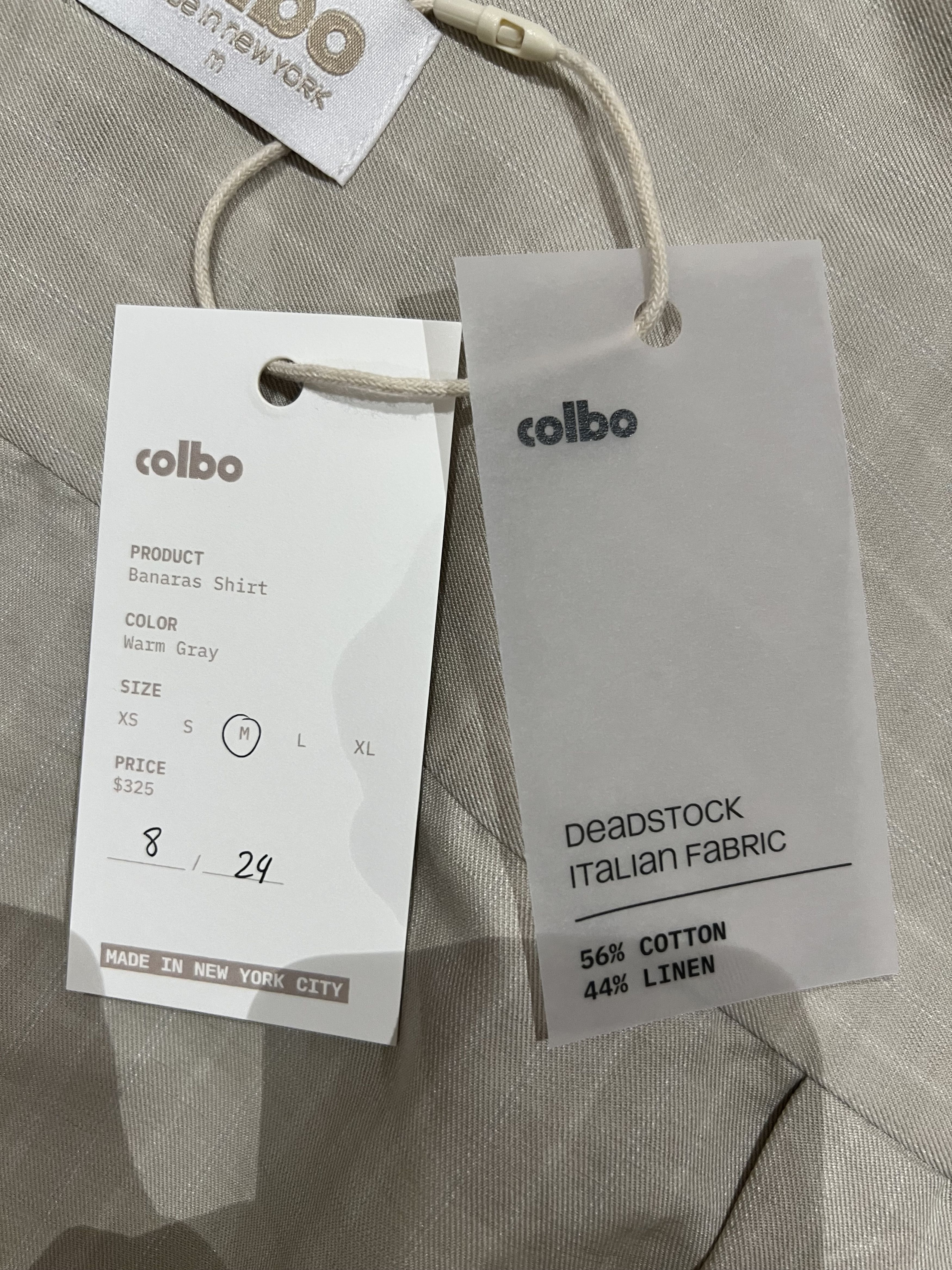 Colbo 💚 1/24 Colbo NYC Banaras Shirt Warm Gray Stripe Medium NEW Size US M / EU 48-50 / 2 - 17 Thumbnail