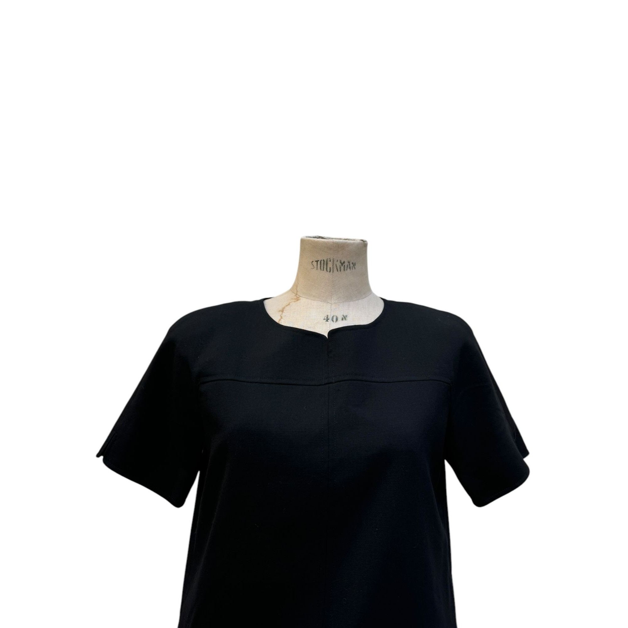 Balenciaga Vintage Black Wool Dress Size M / US 6-8 / IT 42-44 - 2 Thumbnail