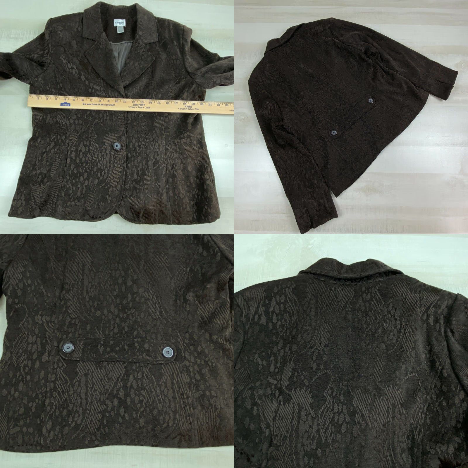 Vintage Chicos Women's Brown Textured Blazer Jacket Size 12 Size XL / US 12-14 / IT 48-50 - 8 Thumbnail