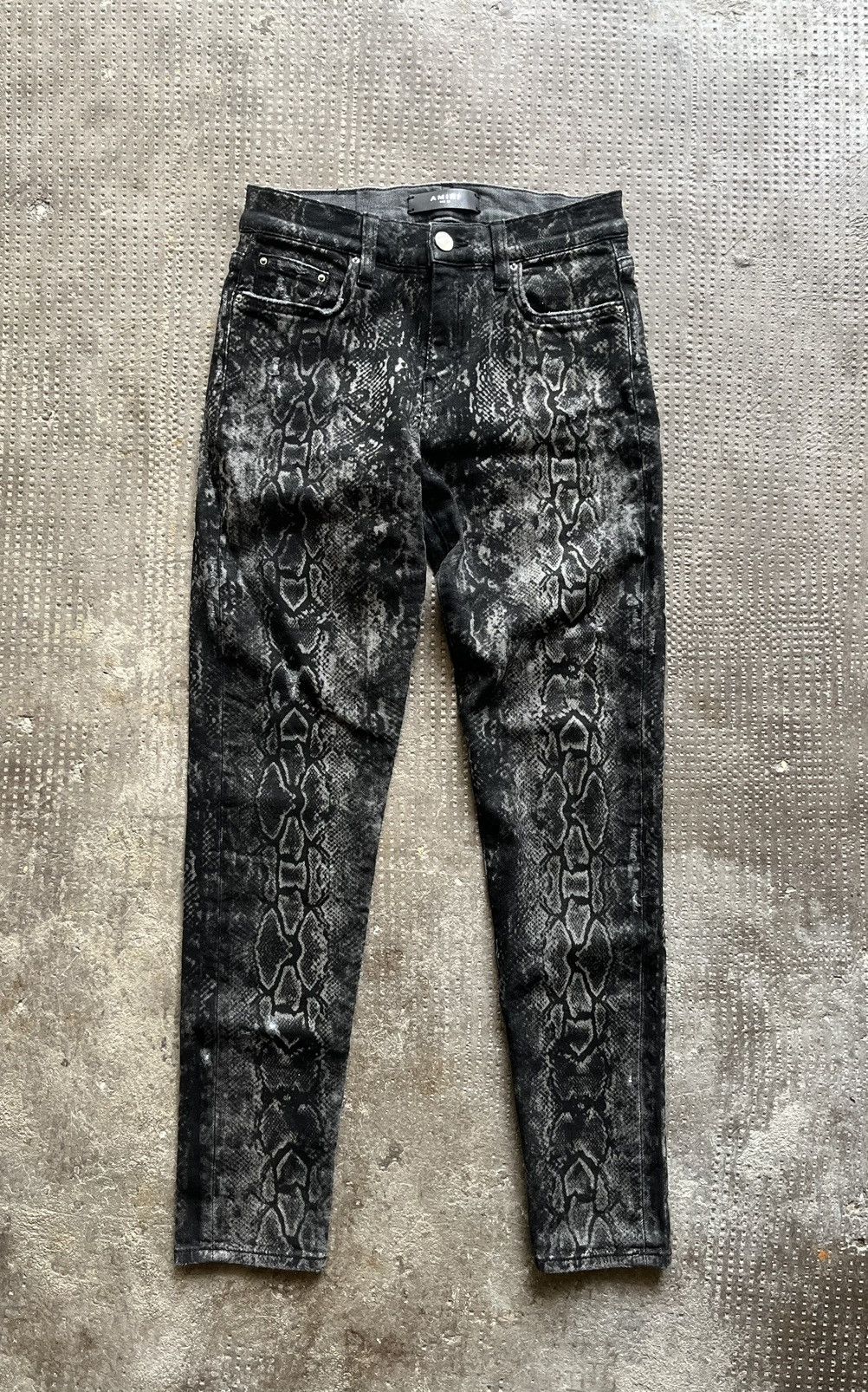 Amiri Amiri Mx1 Skinny Jeans Snake Skin Denim Pant Distressed Rare Size 26" / US 2 / IT 38 - 1 Thumbnail