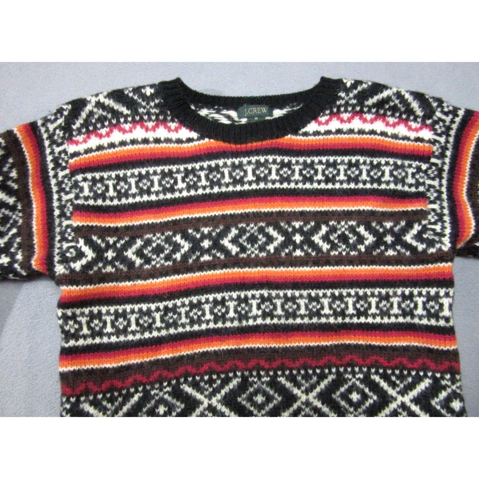J.Crew J.CREW Sweater Womens Medium Multicolor Fair Isle Nordic Wool Cropped Size M / US 6-8 / IT 42-44 - 2 Thumbnail