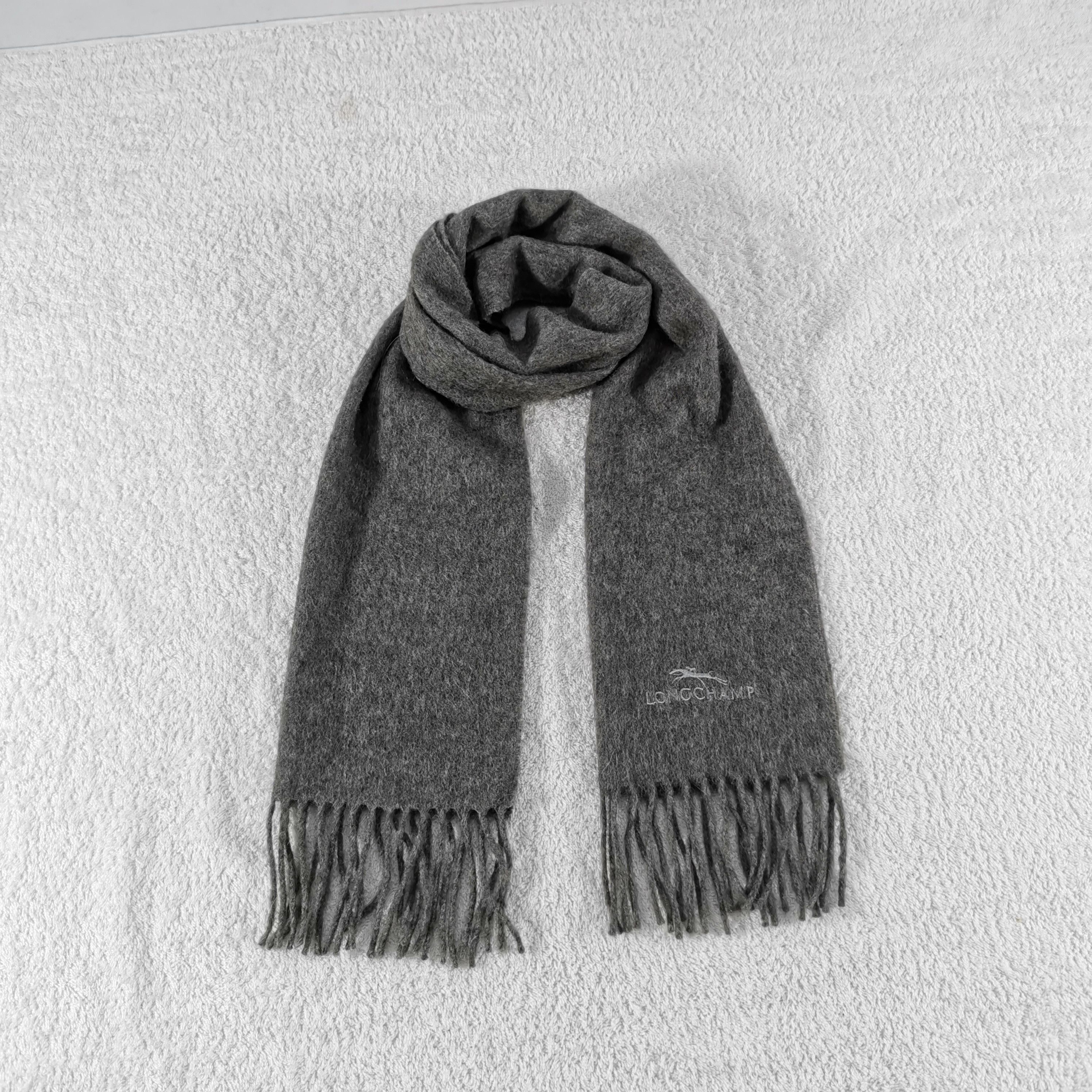 Longchamp Vintage Longchamp Scarf Fringe Muffler Winter Wool Scarves Size ONE SIZE - 1 Thumbnail