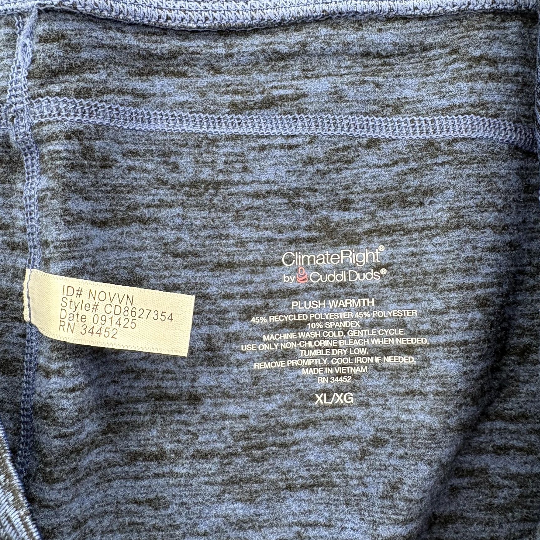 Vintage ClimateRight By Cuddl Duds Leggings Womens XL Blue Denim Microfleece Thermal Size 40" / US 18 - 5 Thumbnail