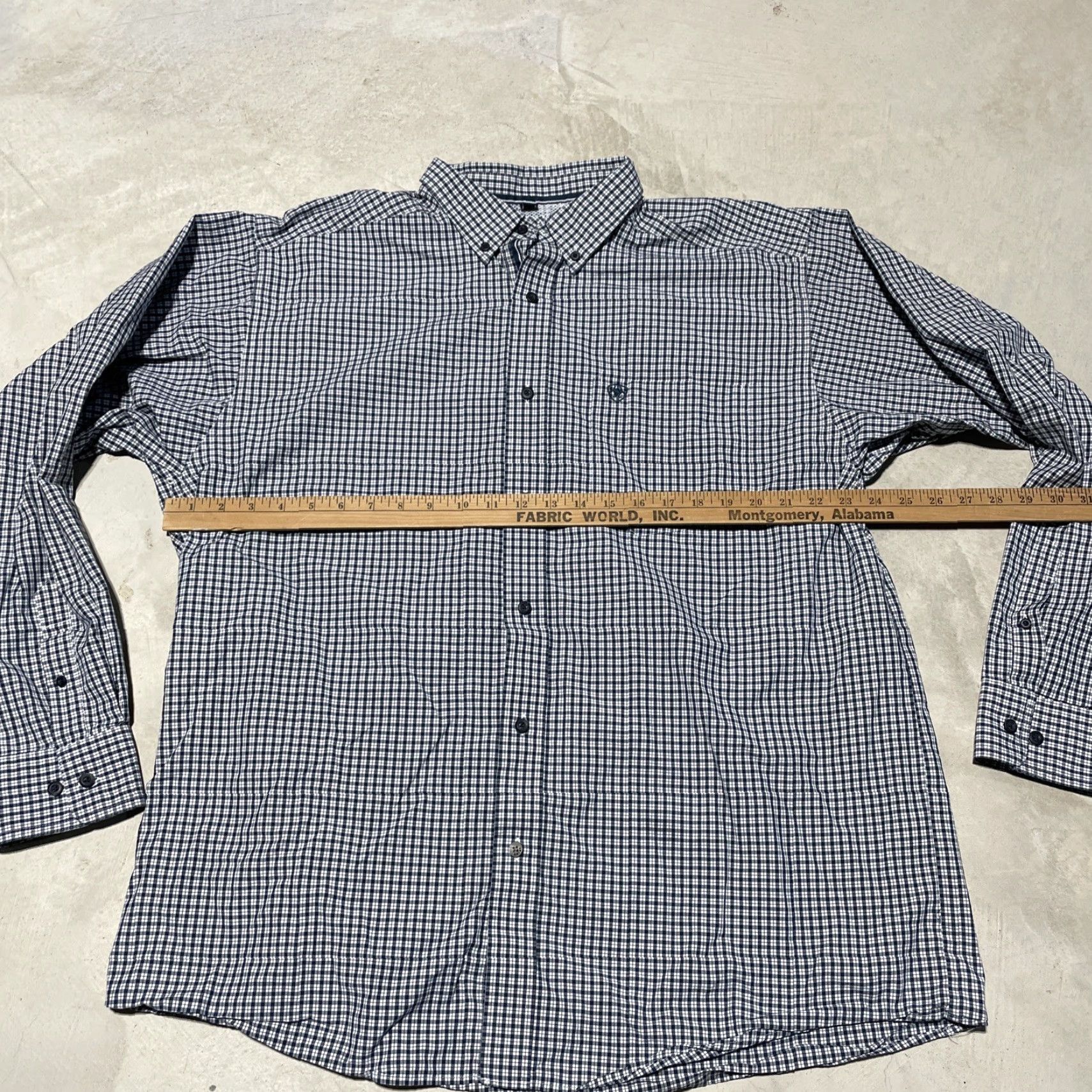 Ariat Ariat Pro Series Shirt XL Blue Gingham Long Sleeve Button-Down Collared Mens Regular Casual Workwear Size US XL / EU 56 / 4 - 4 Thumbnail