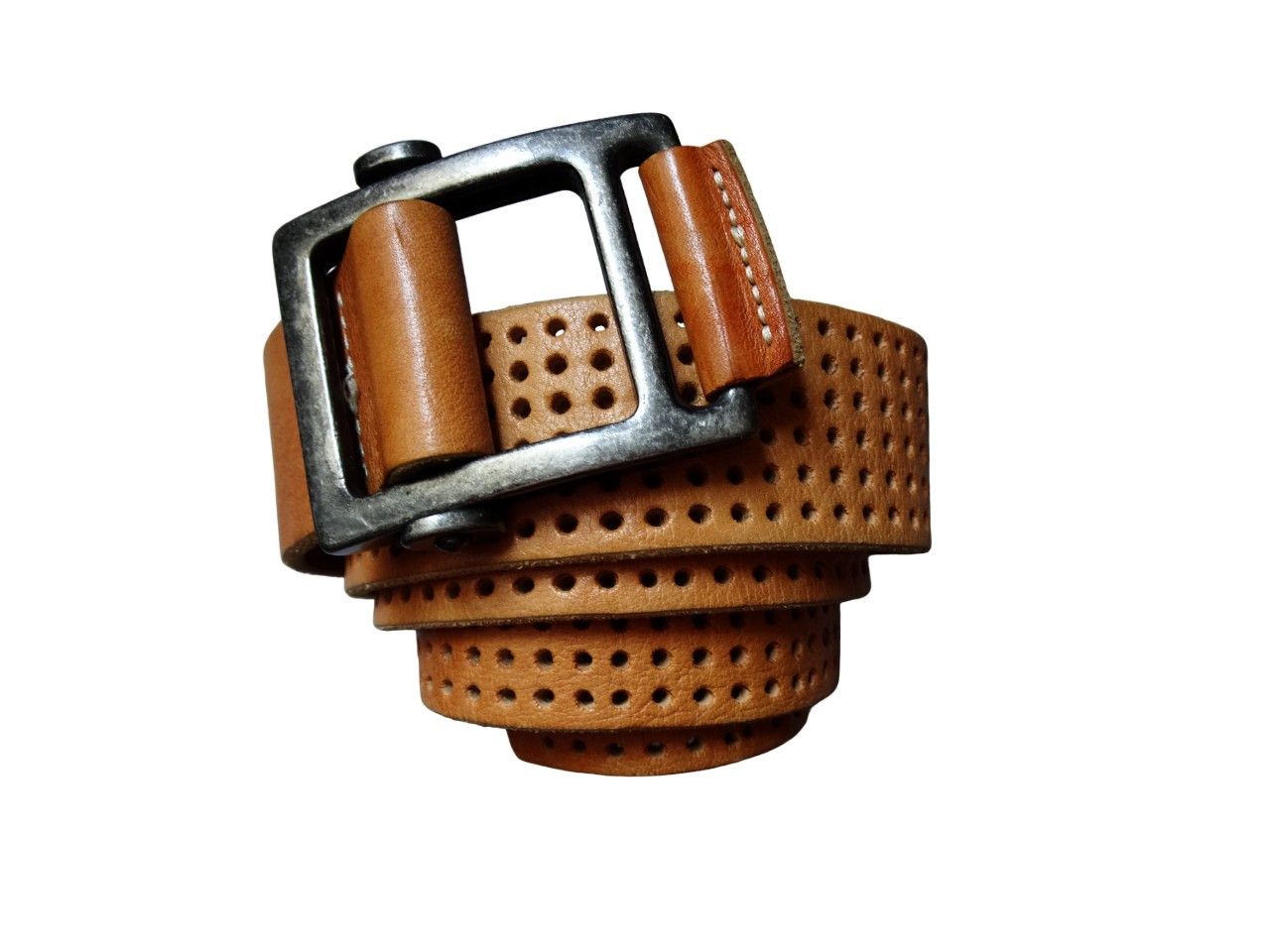 Cerruti 1881 CERRUTI JEANS PERFORATED LEATHER BELT RARE! Size ONE SIZE - 1 Thumbnail