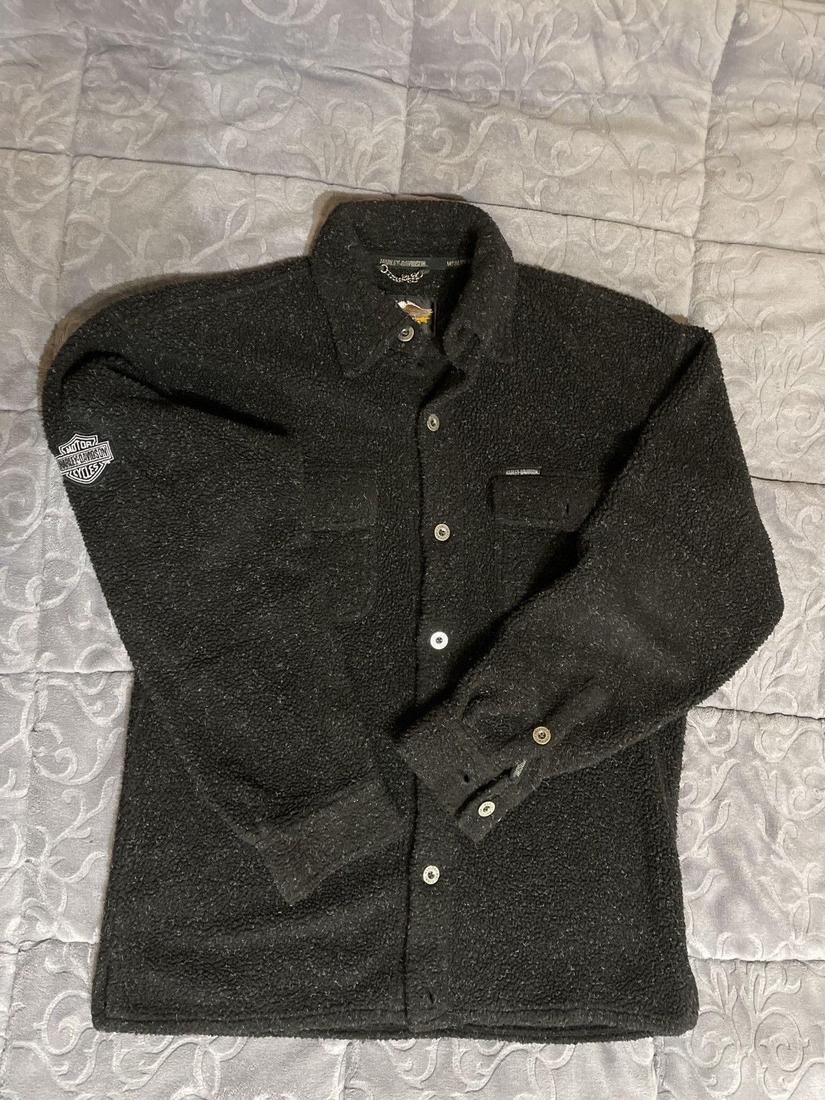 Image of Harley Davidson Sherpa Jacket in Black, Men's (Size Small)