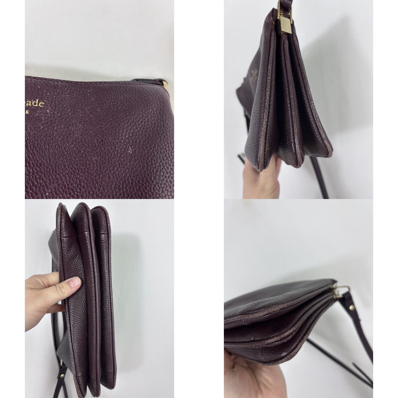 Vintage kate spade new york Crossbody Purse Burgundy Leather Small Women's Size ONE SIZE - 8 Thumbnail
