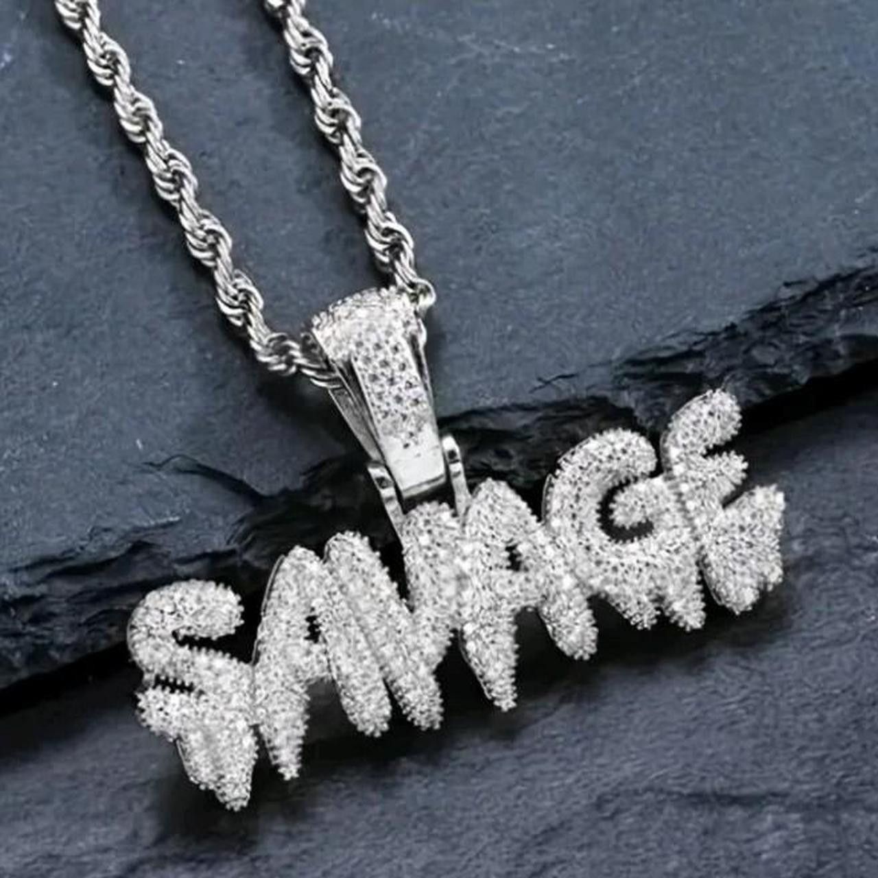 Other Silver iced out Savage pendant necklace Size ONE SIZE - 2 Thumbnail