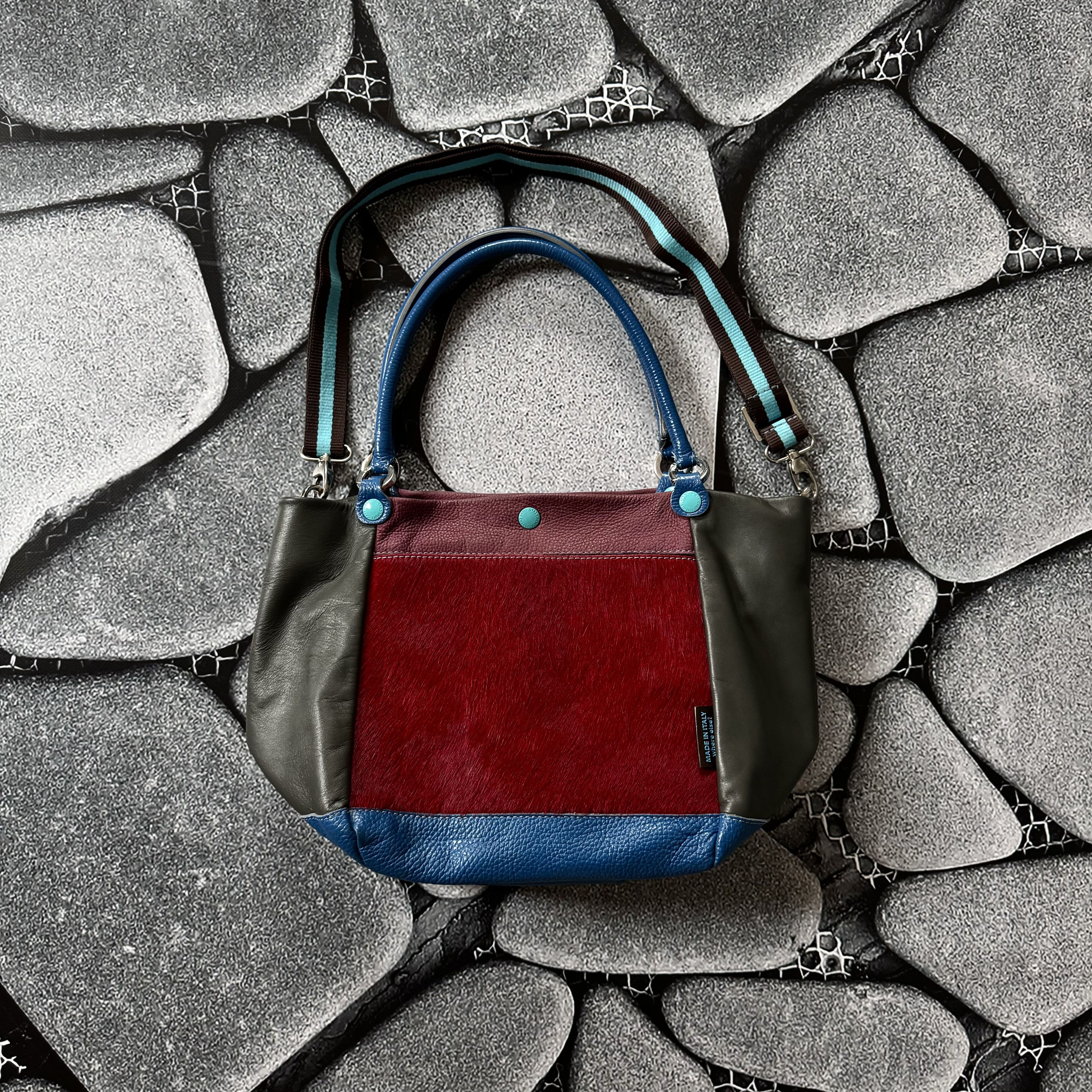 GABS FIRENZE I LOVE CHANGE VINTAGE LEATHER SHOULDER BAG 2IN1