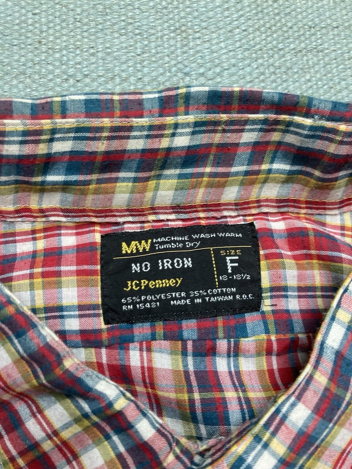 JCPenney VTG 70s JCPenney plaid shirt lightweight 18-18.5 XXL Size US XXL / EU 58 / 5 - 6 Thumbnail