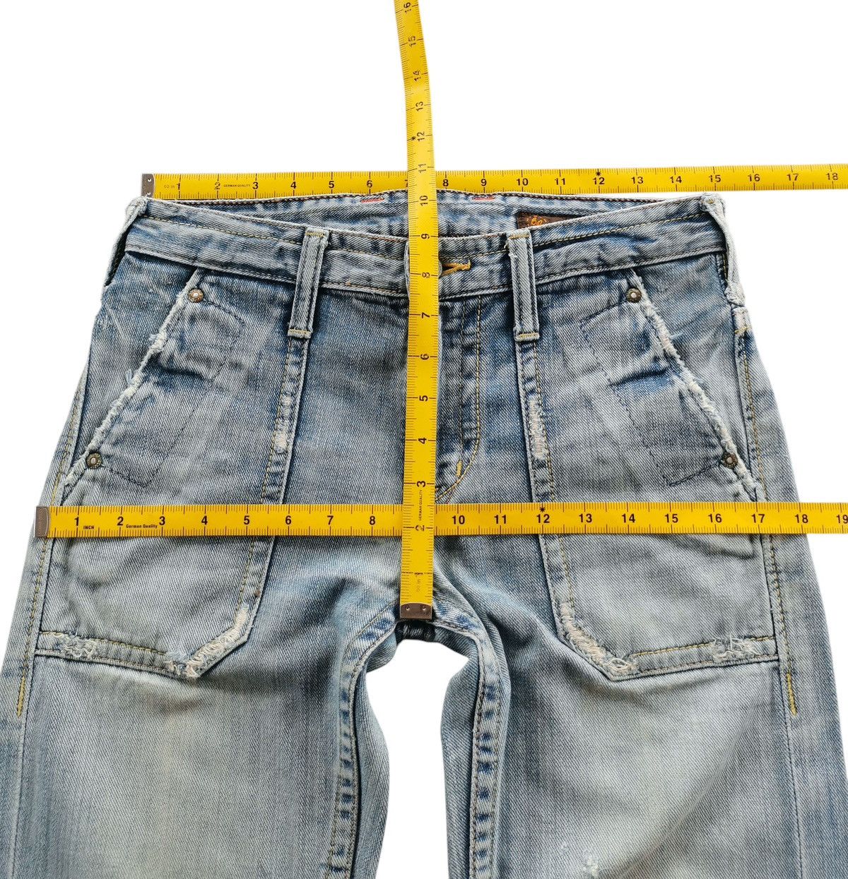 Vintage Brappers Japan Flare Bootcut Denim Jeans Y2K Distressed Size 30" / US 8 / IT 44 - 12 Thumbnail