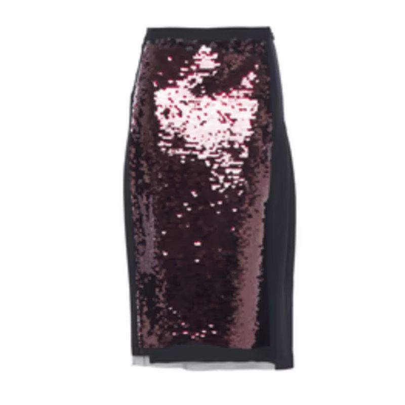 McQ Alexander McQueen Mcq Alexander McQueen Wrap effect sequined tulle Burgundy Size 26" / US 2 / IT 38 - 1 Thumbnail