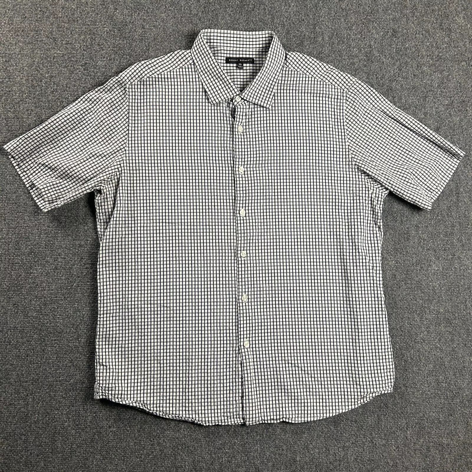 Robert Barakett Robert Barakett Shirt Mens XXL White Check 2XL Cotton Size US XXL / EU 58 / 5 - 1 Thumbnail