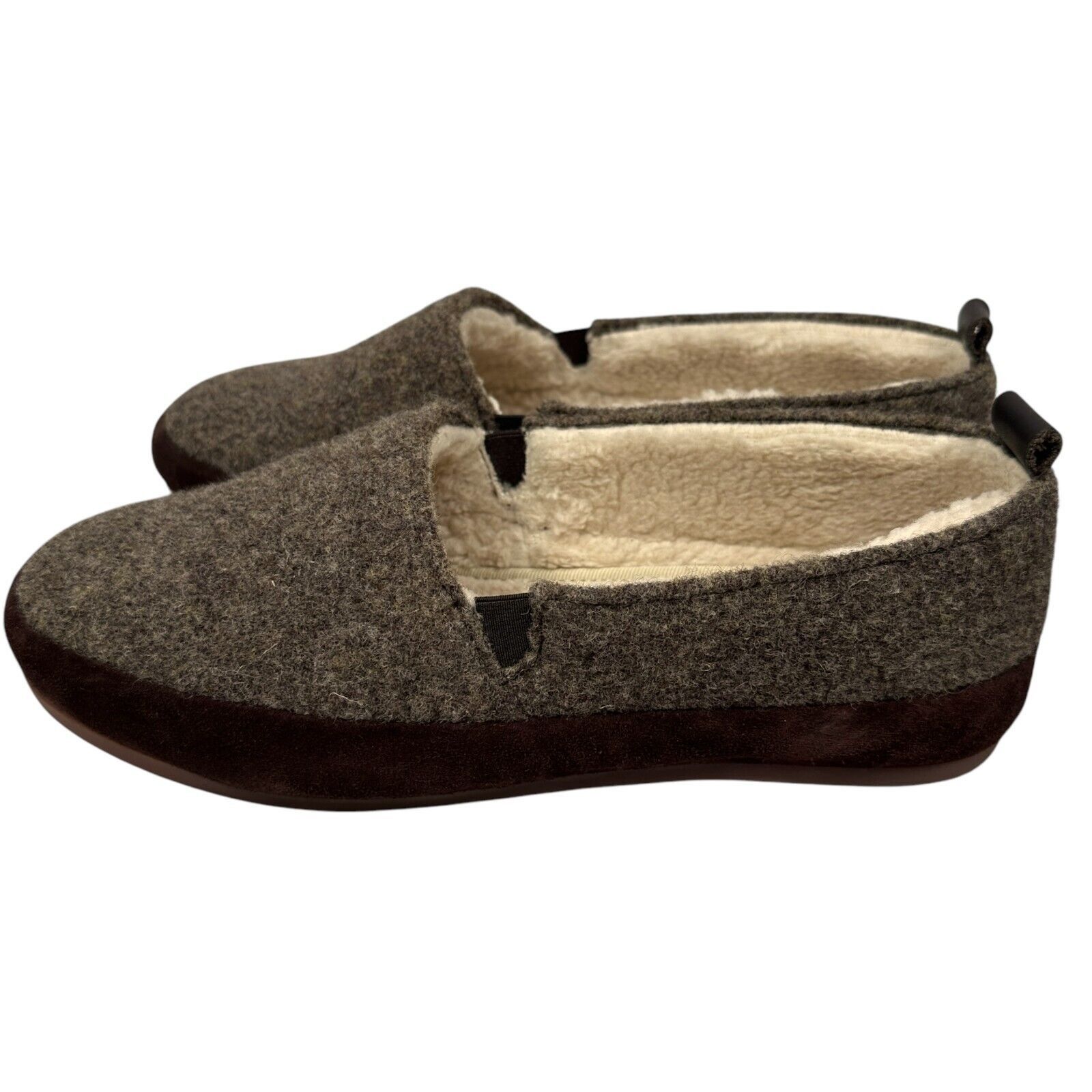 Mulo Shearling Suede Loafer Mens US Brown Slipper Shoe