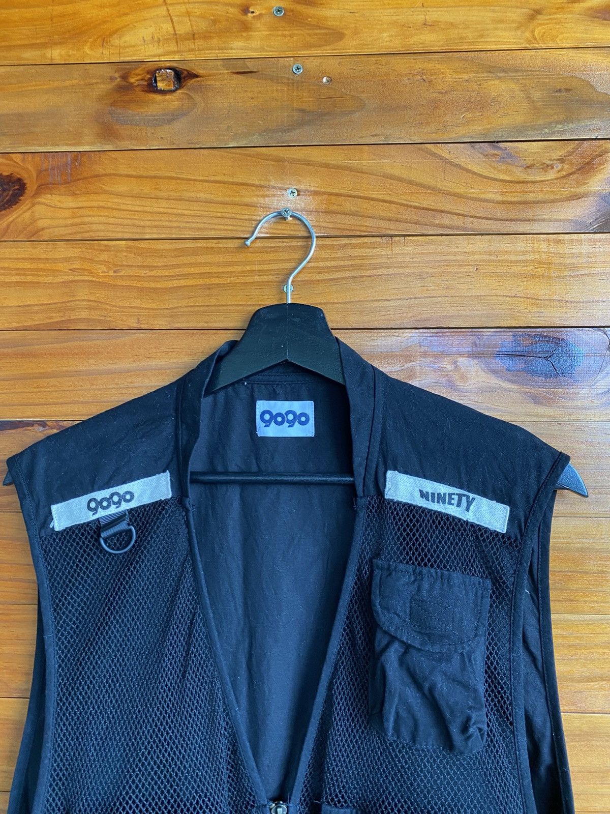 Japanese Brand Vintage GOGO Ninety Utility Vest Black Multi-Pocket Mesh Size US L / EU 52-54 / 3 - 6 Thumbnail