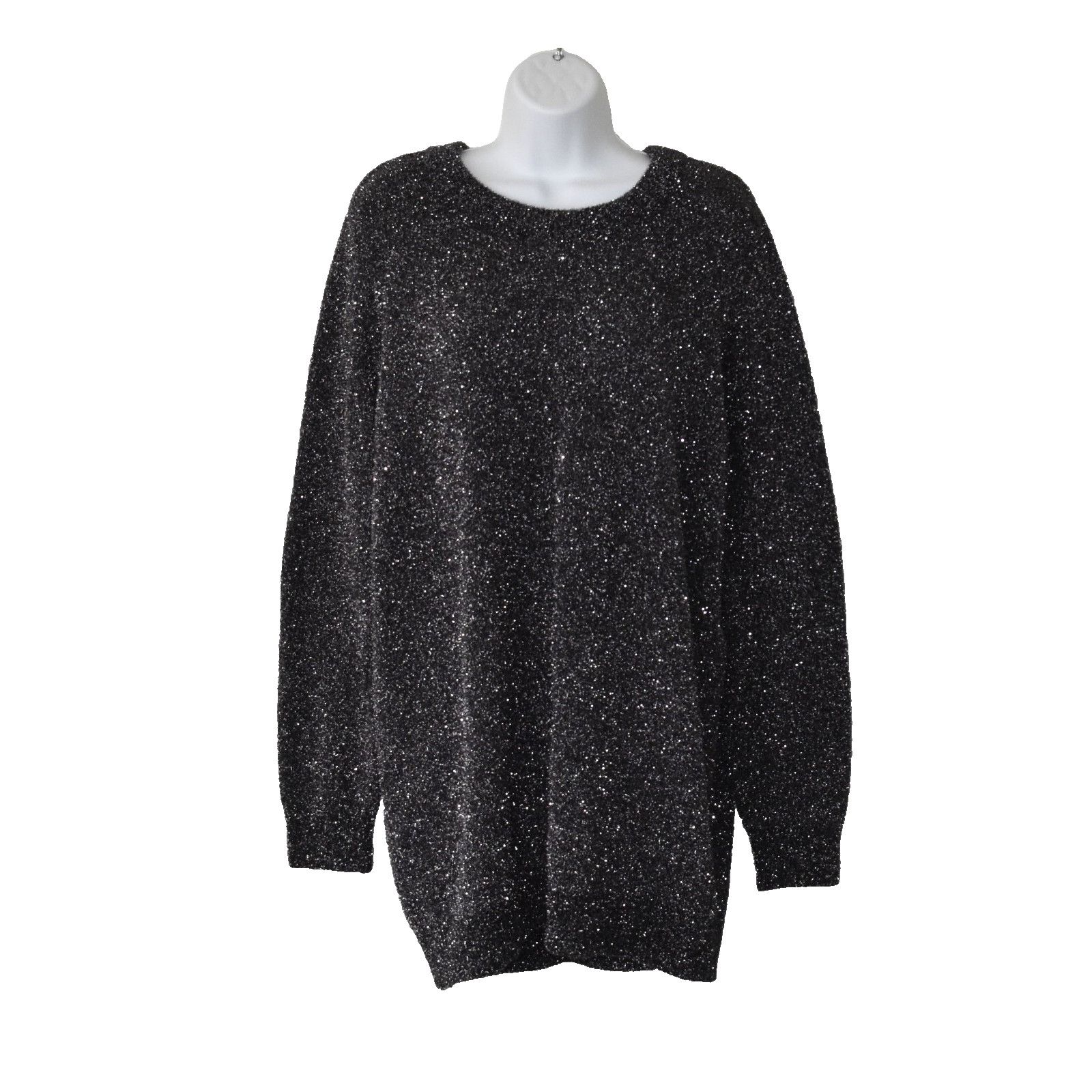 MAJE Metallic Sparkle Knit Crew Neck Long Sleeve Sweater 3