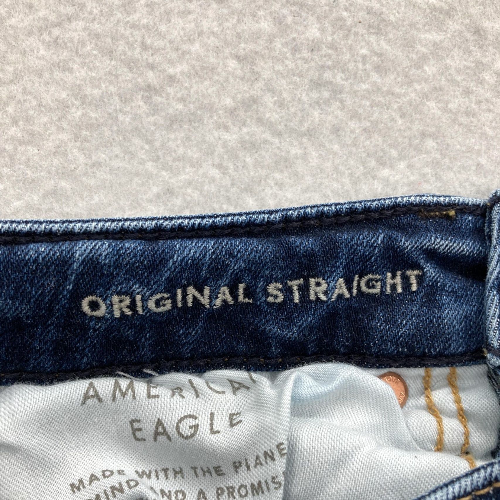 American Eagle Outfitters American Eagle Jeans Mens 28x30 Blue Original Straight Airflex+ Distressed Denim Size US 28 / EU 44 - 5 Thumbnail