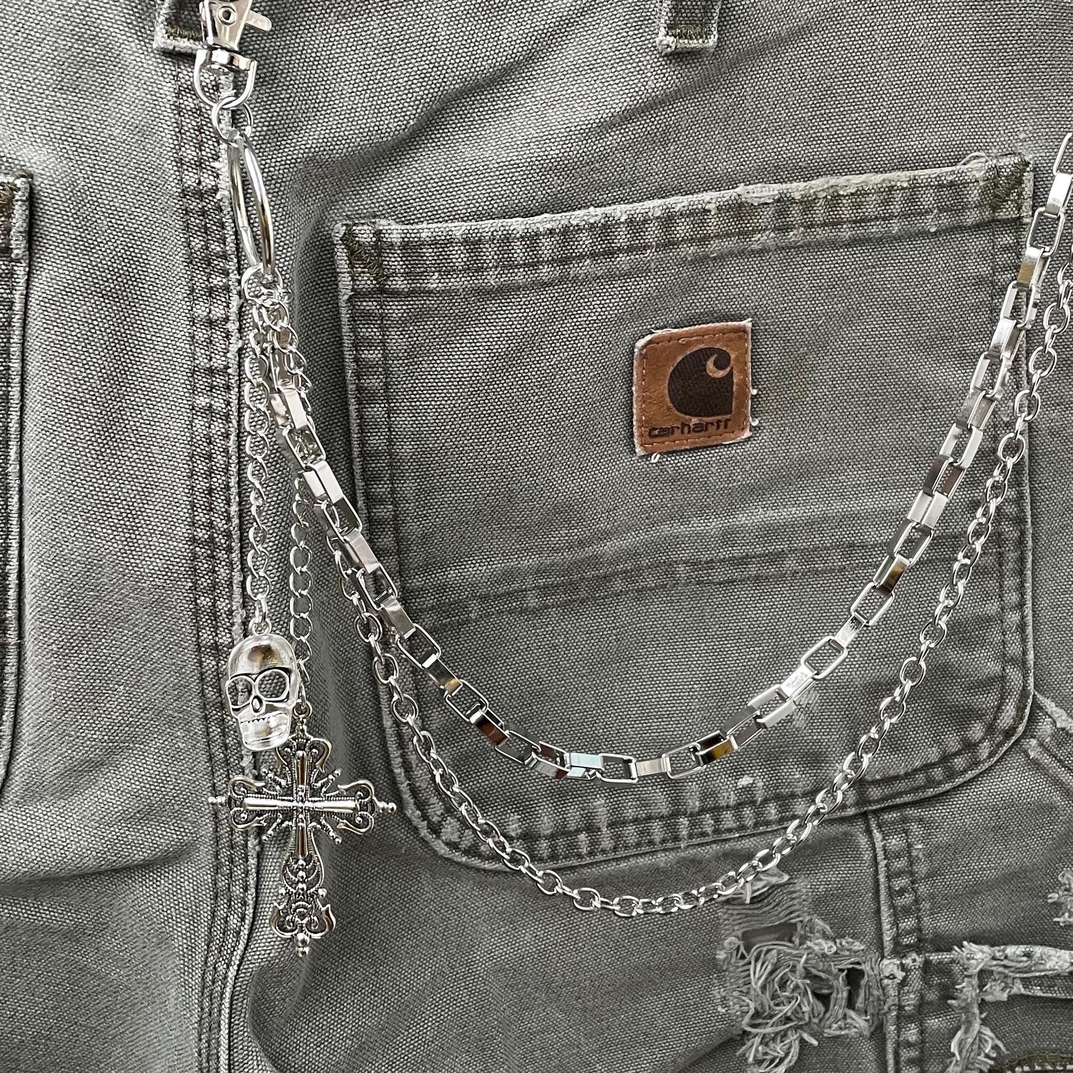 Other Cross Pants Chain streetwear for Men Women y2k ,Jeans Chain Size ONE SIZE - 1 Thumbnail