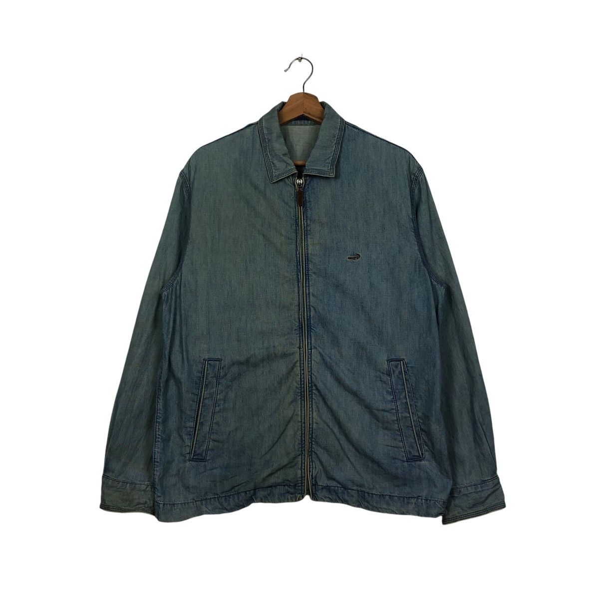 Japanese Brand 📌Vintage Worker Indigo Denim Jacket Crocodile Zipper Size US L / EU 52-54 / 3 - 2 Thumbnail