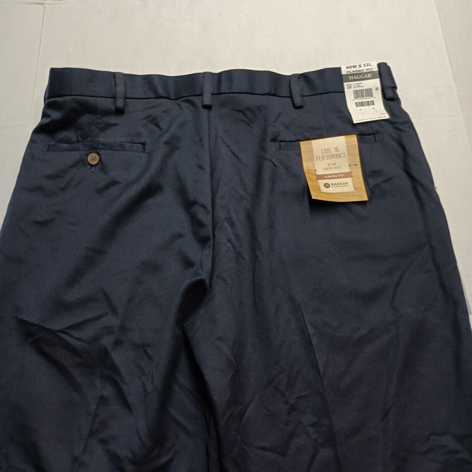 Haggar HAGGAR Cool 18 Classic Fit Men's NAVY Slacks Pants 40x32 NWT Size US 40 / EU 56 - 7 Thumbnail