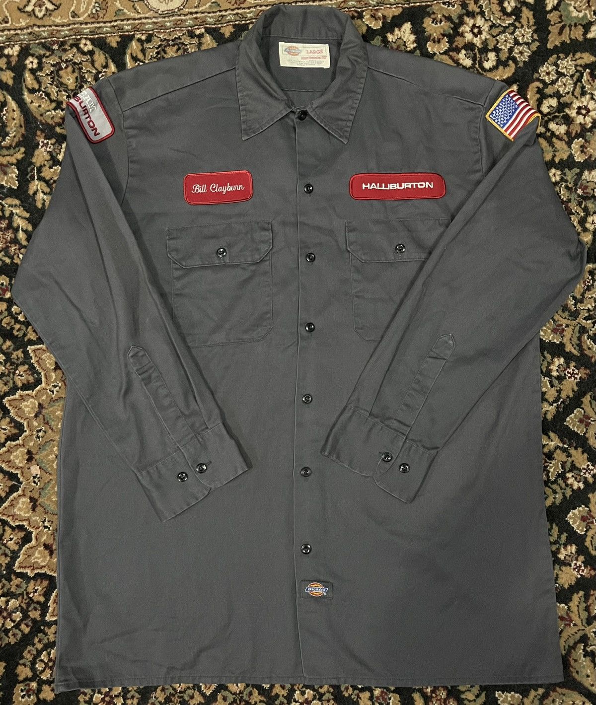 Dickies Vintage workwear shirt Dickies Halliburton Size US L / EU 52-54 / 3 - 1 Thumbnail