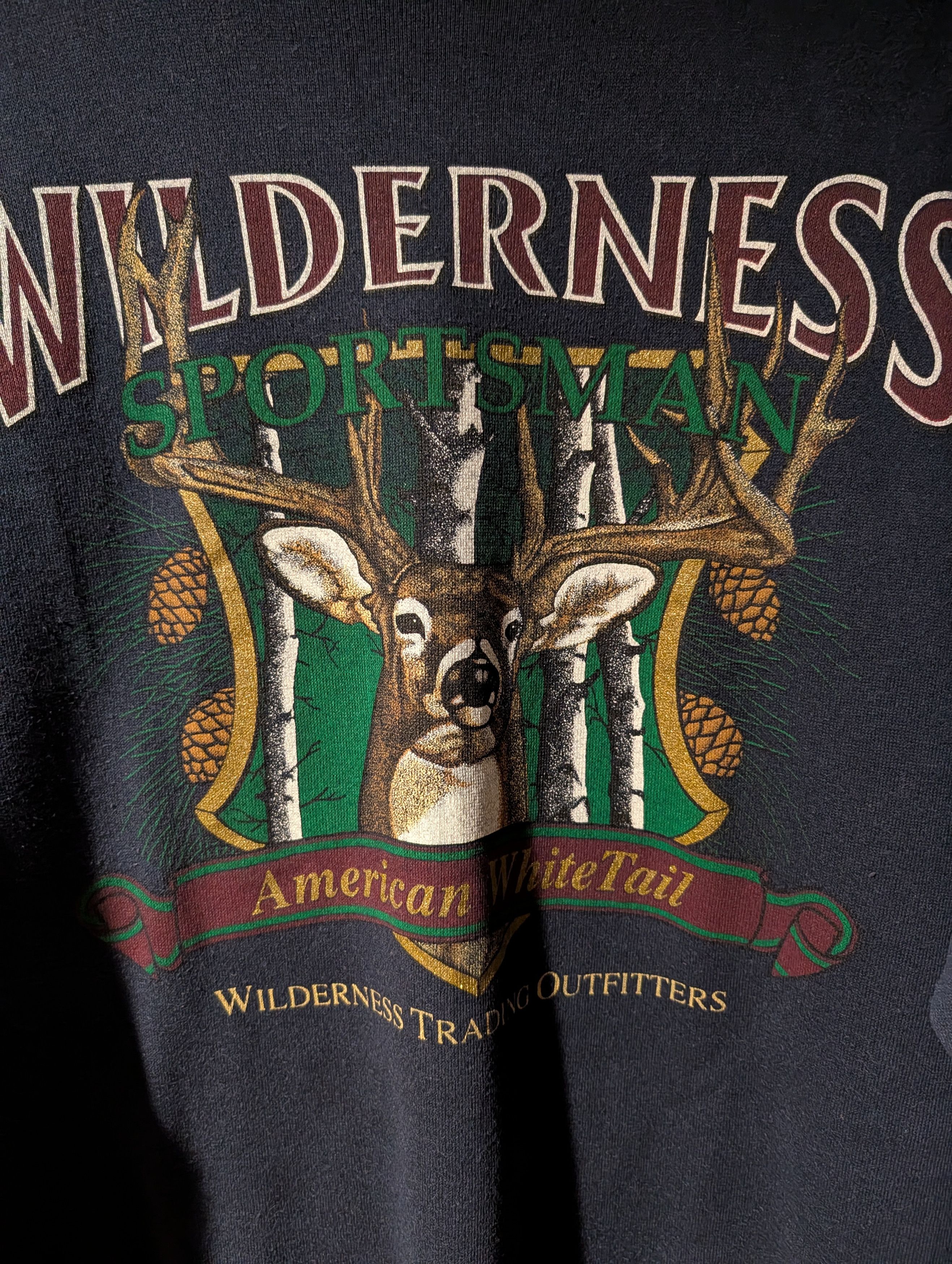 Vintage Vintage 90s Wilderness Sportsman Deer Animal Sweatshirt Size US L / EU 52-54 / 3 - 2 Thumbnail