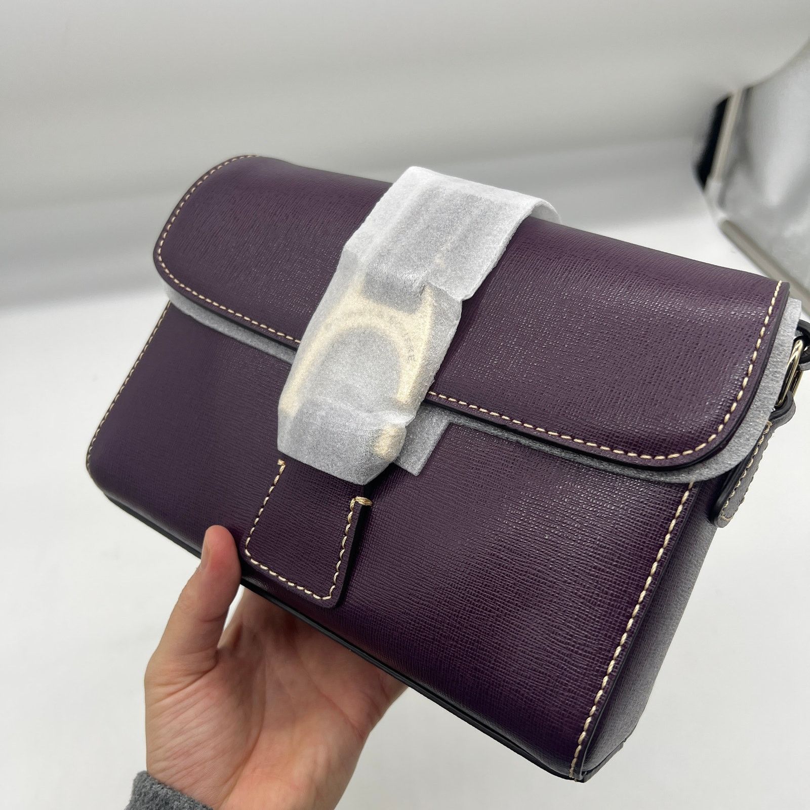 Dooney Bourke Dooney & Bourke Saffiano Leather Kyra Crossbody Bag in Purple, Women's