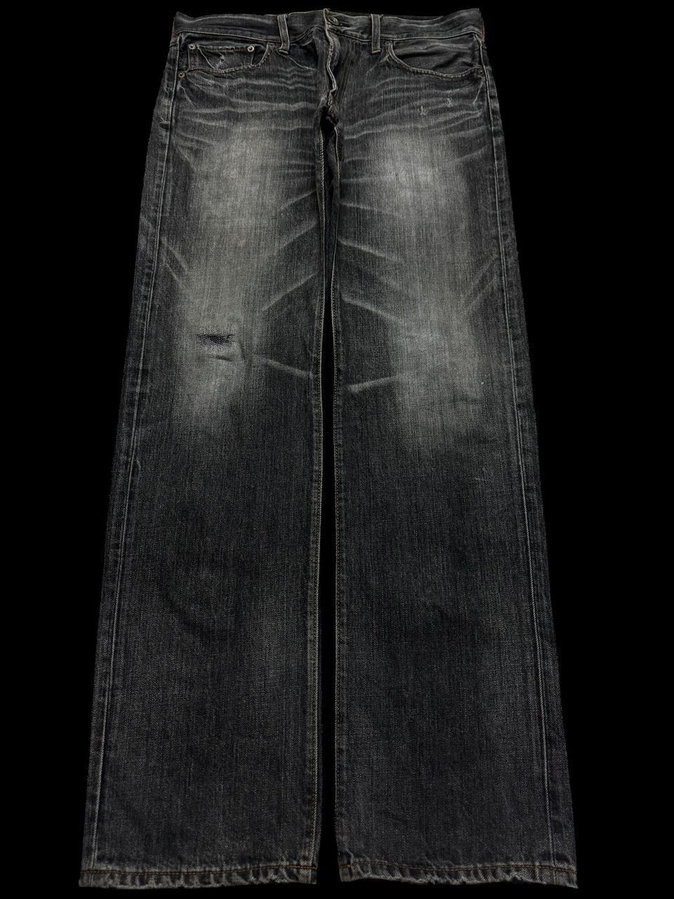💥Sick💥90s Style Back Number Whisker Distress Ripped Jeans